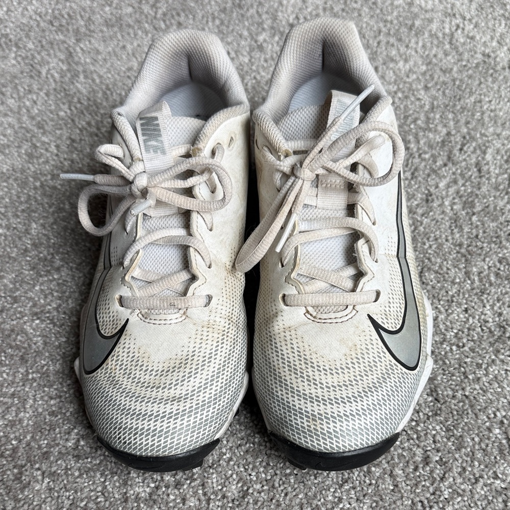 Nike Kids White and Black Mesh Athletic Sneakers